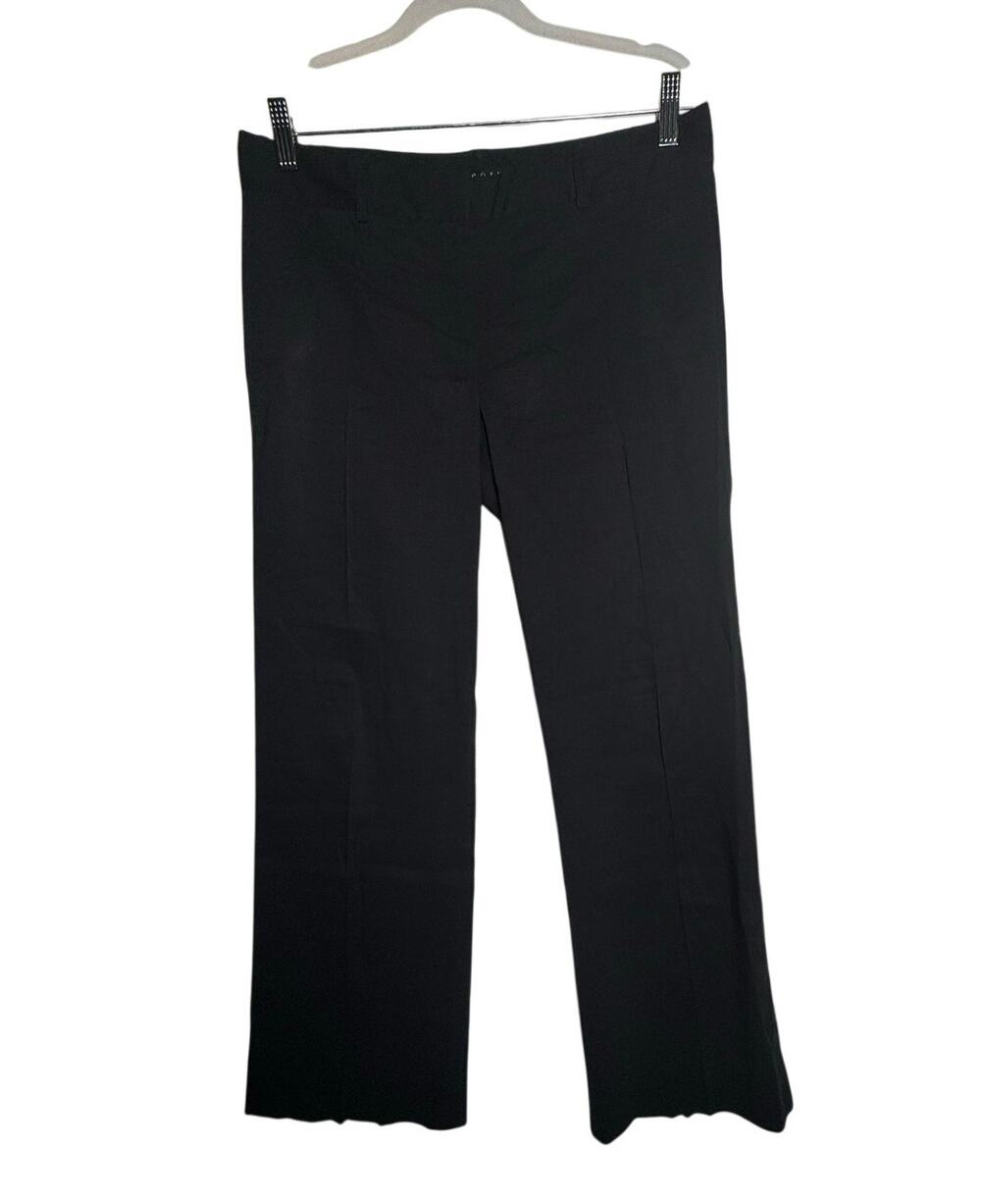 Theory Pants Women's 8 Linen Blend Black Wide Leg